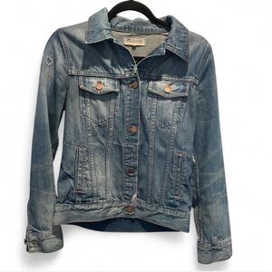Madewell Blue Denim Jacket Distressed Size Medium